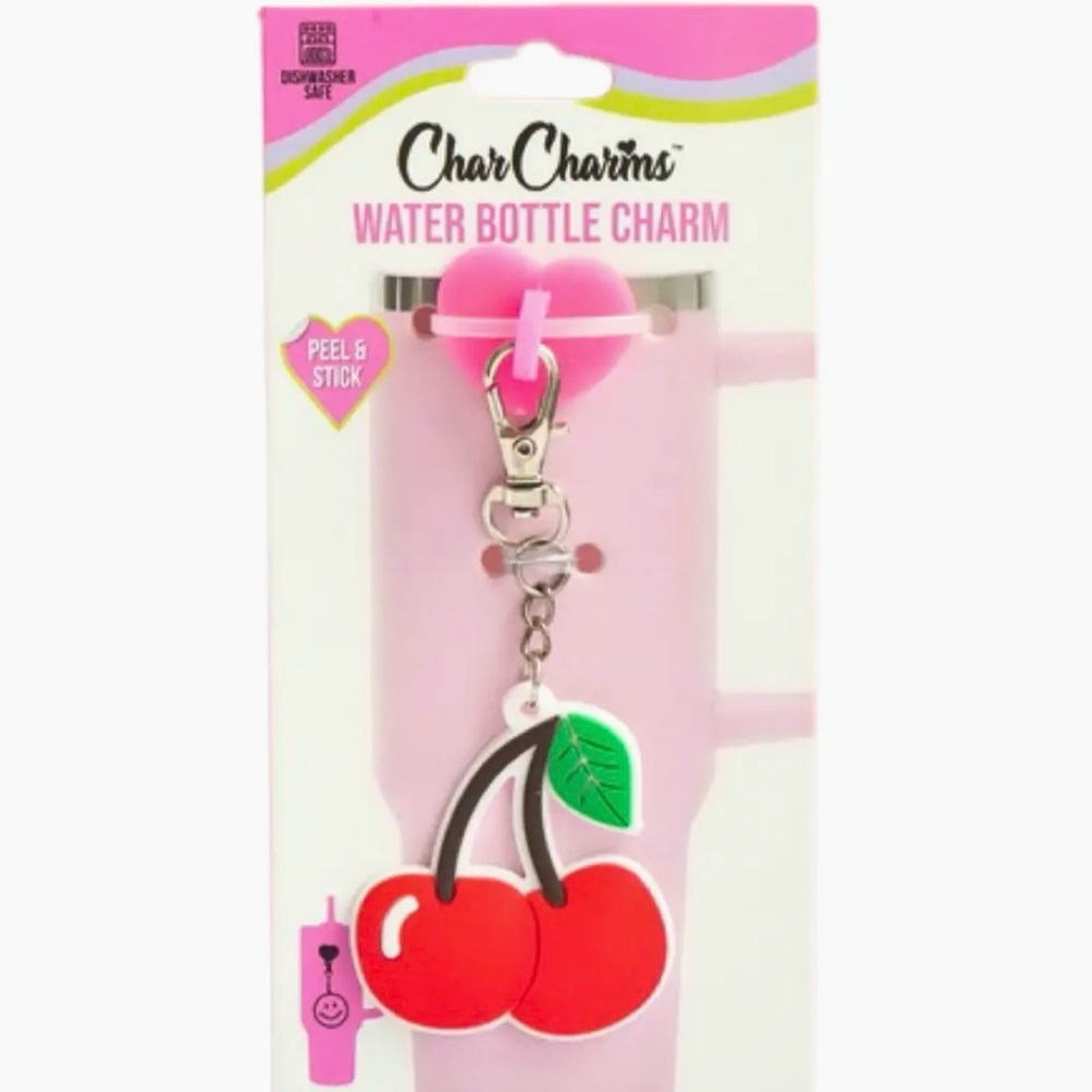 CharCharms Cherry’s Water Bottle Charm with Stick-On Hook